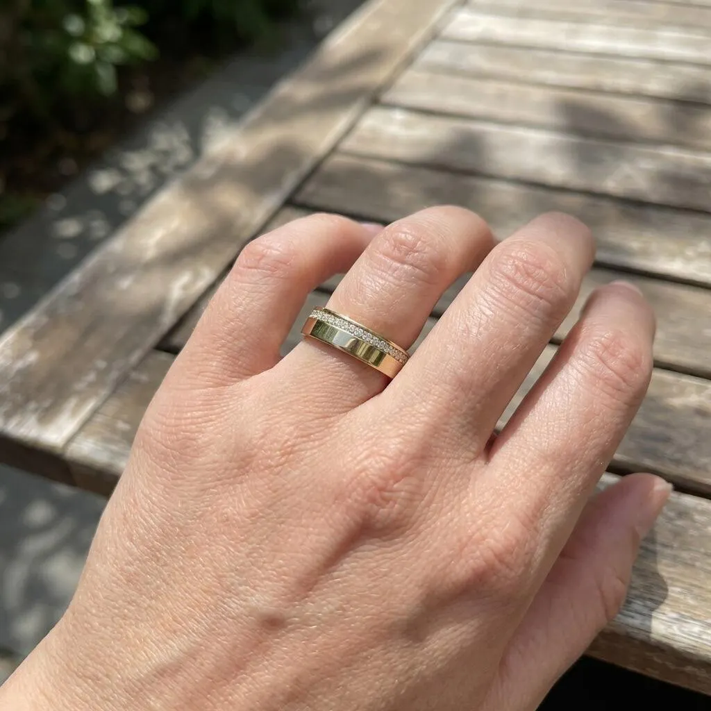 Channel Set Diamond Wedding Band in Gold