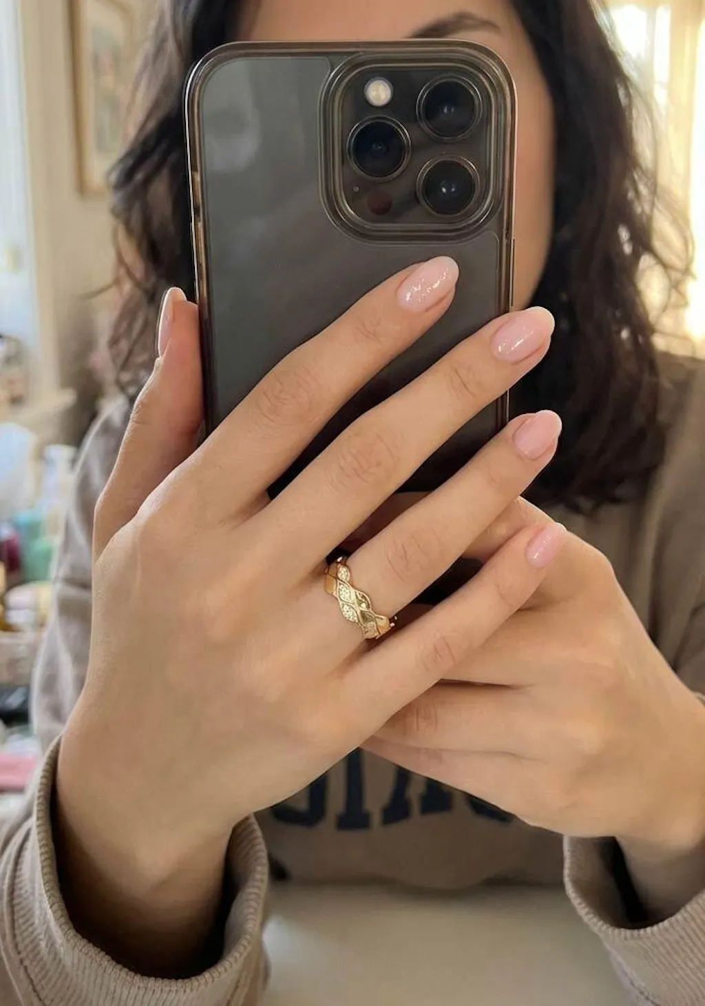 Triple Wave Diamond Band Ring in Gold