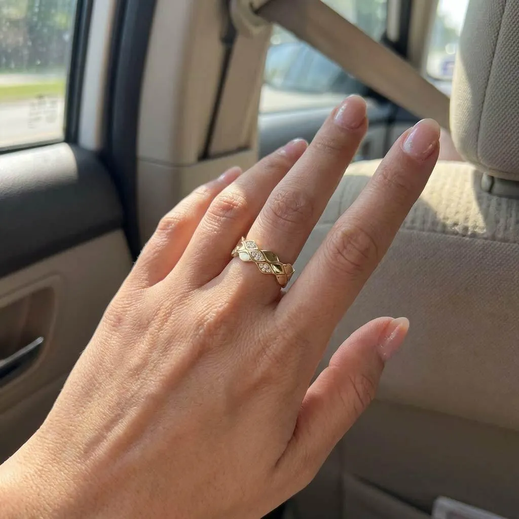 Triple Wave Diamond Band Ring in Gold