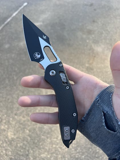 Microtech Stitch Ram-Lok 169RL-1FL Fluted Black Aluminum Black