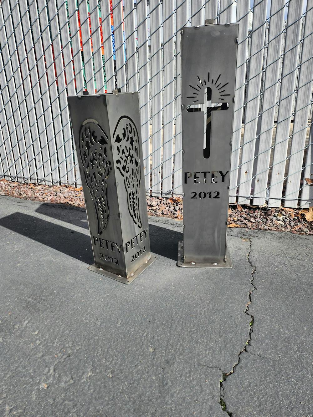 Eternal Light Solar Pillar - Steel Cross