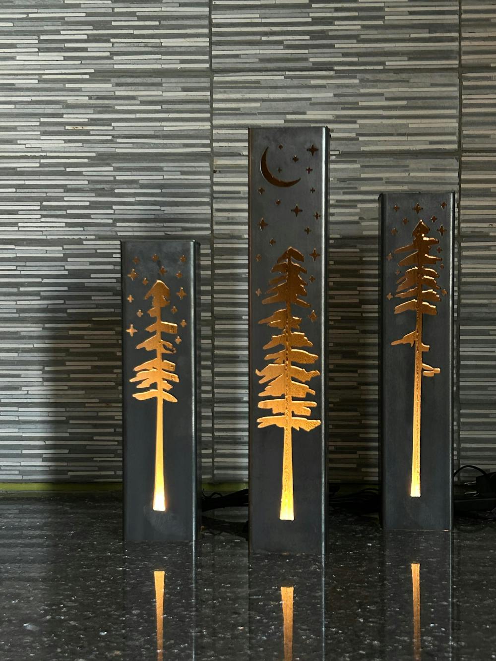 Pine Tree Night Sky Indoor Luminary | 12-inch, 14-inch, 16-inch