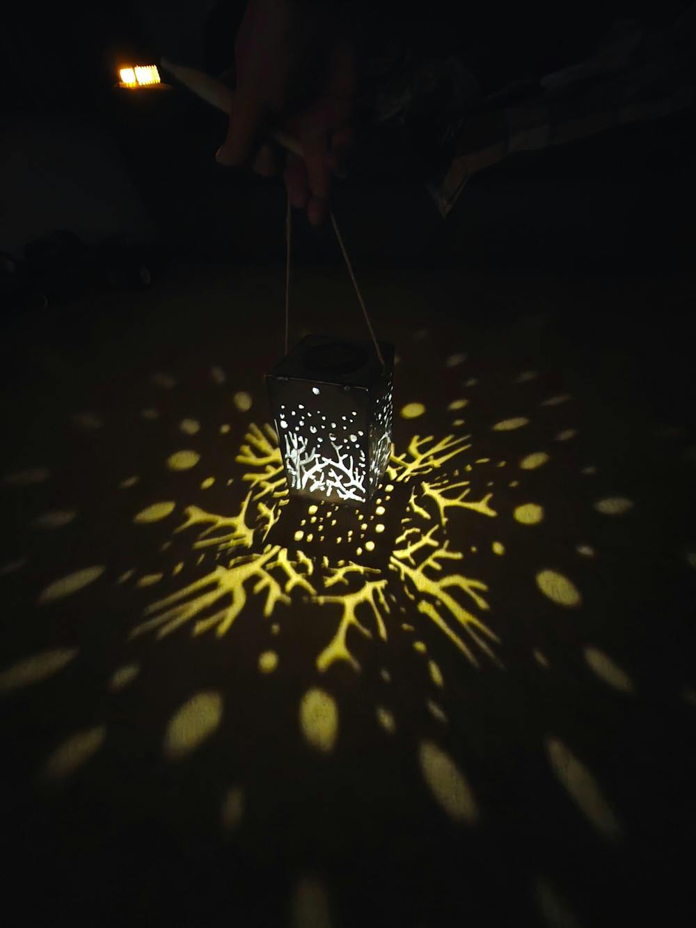 Hanging Starry Forest Steel Solar Cube | 6.5 in.