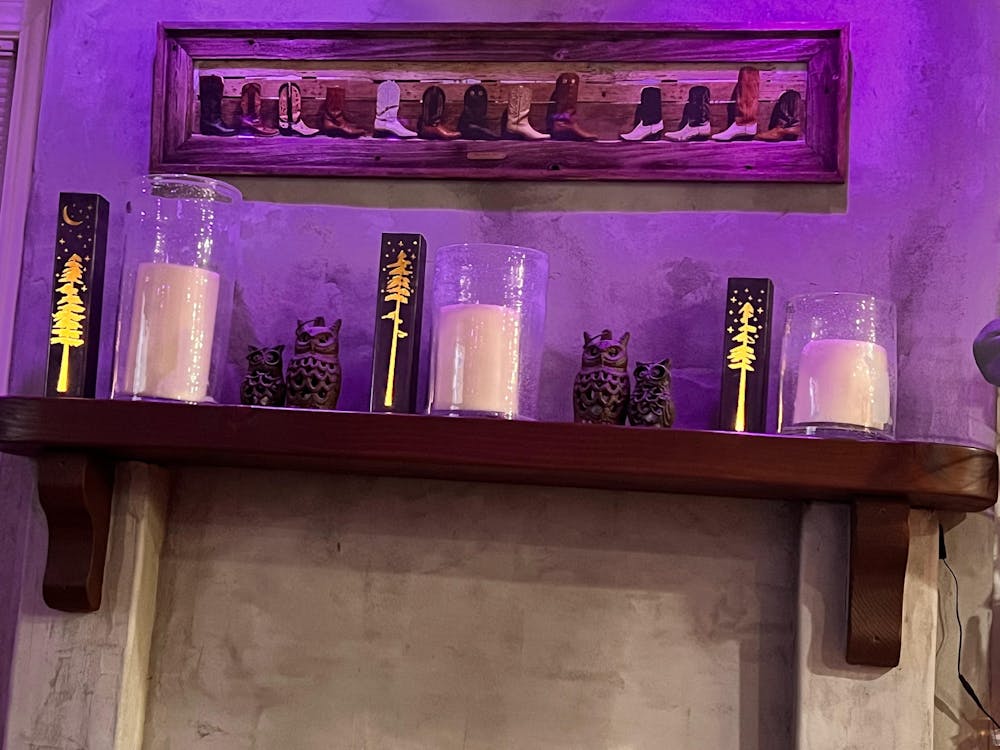 4-Sided Night Sky Pine Tree Solar Pillar - Steel