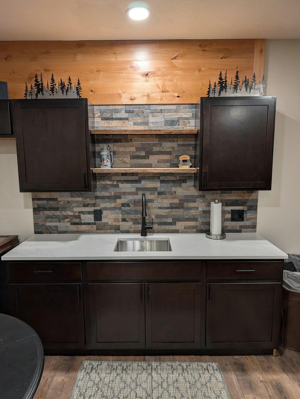 Layered Steel Pine Forest - Black and Polished