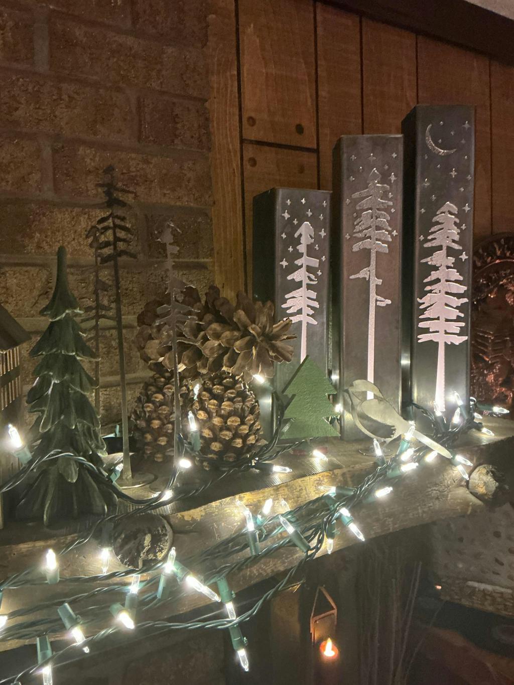 Pine Tree Night Sky Indoor Luminary | Multiple Sizes