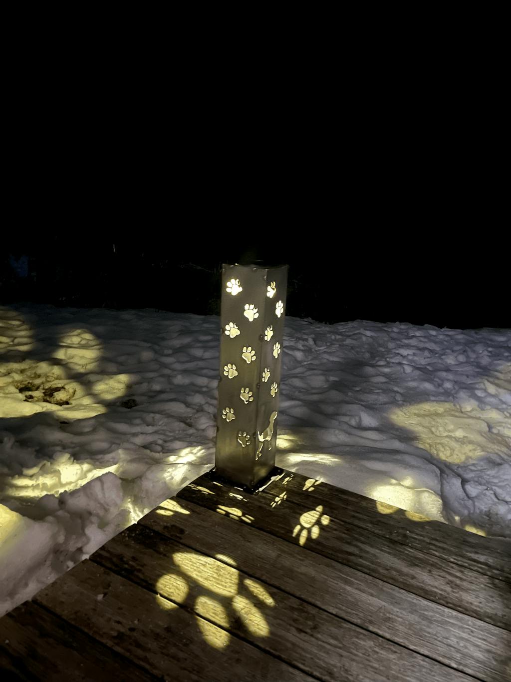 Trail of Paws Solar Pillar - Steel