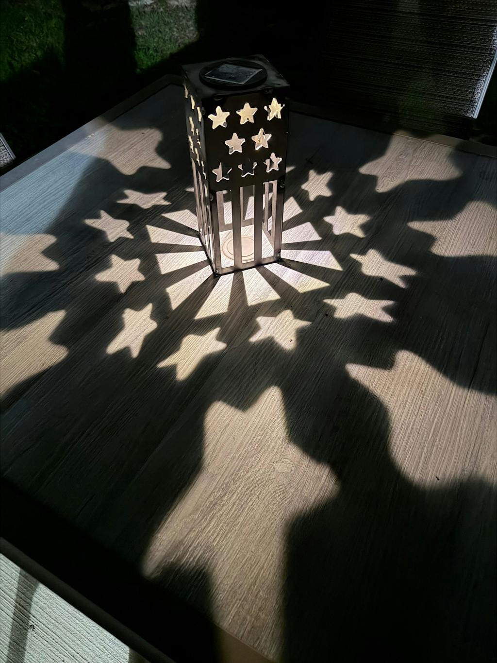 Patriotic USA Flag Steel Solar Luminary Lantern | 10.5 in.