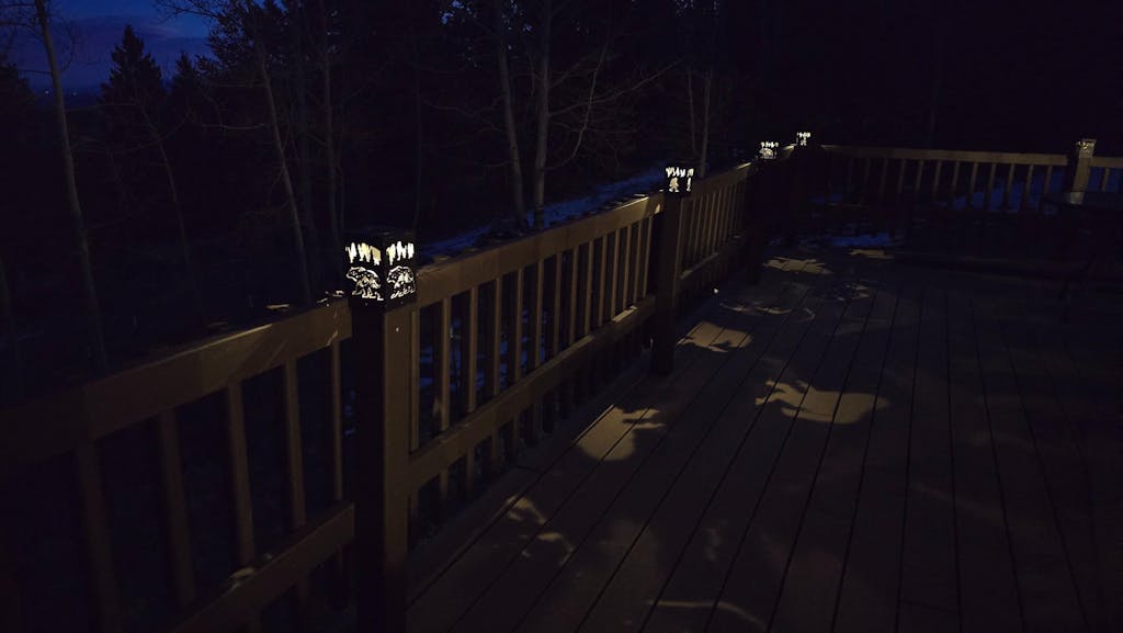 Bear Mountain Steel Solar Deck Post Light | 4x4 Posts