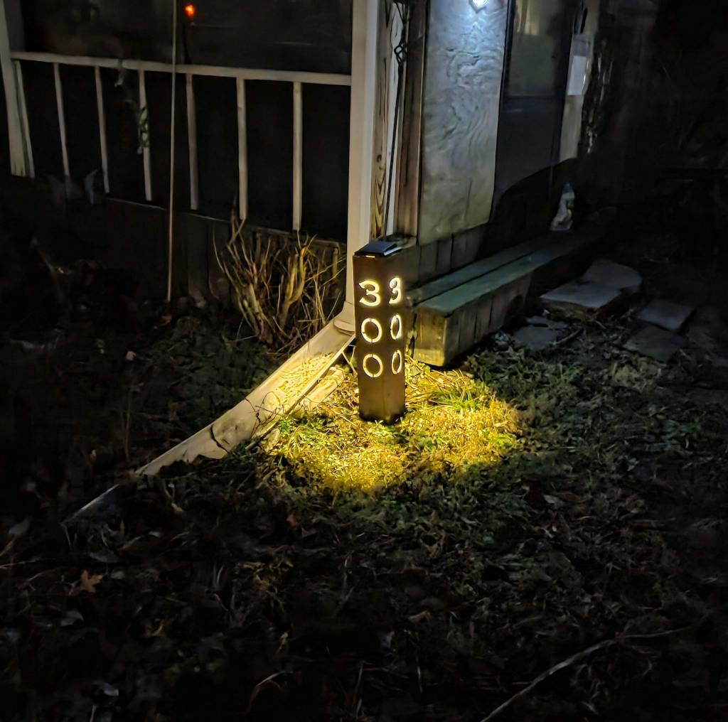 Home Address Solar Pillar Light - Steel