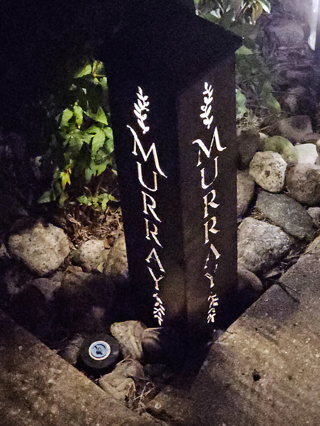 Personalized Vines Solar Pillar Light - Steel