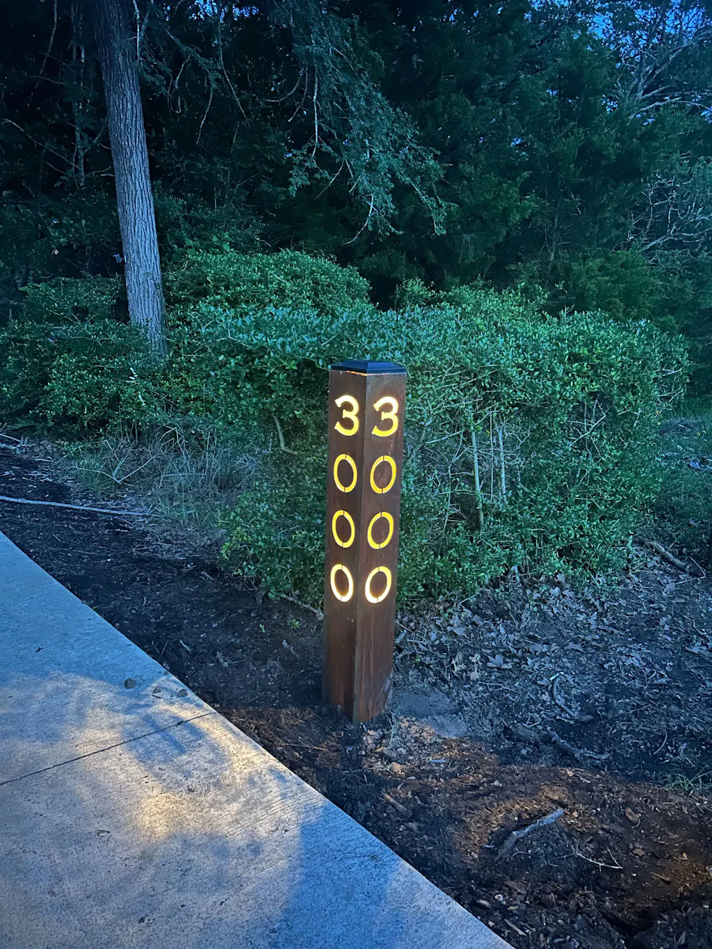 XL Home Address Solar Pillar Light - Steel