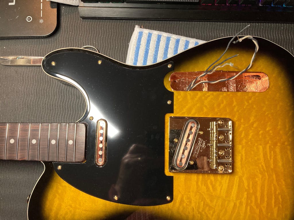 2 Tone Sunburst Telecaster Style Body, Quilted Maple Top