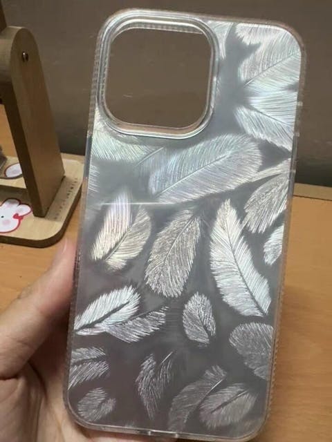 Japanese Inspired Silver Feather Shining Phone Case