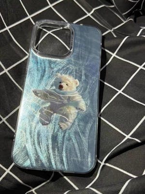 Swimming Teddy Bear ShineFlow Phone Case