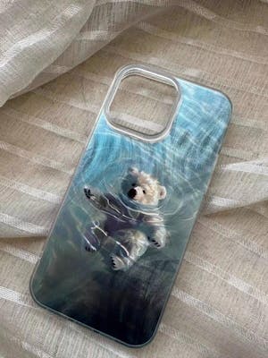 Swimming Teddy Bear ShineFlow Phone Case