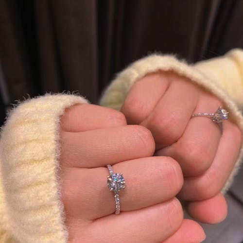 Pave Round Lab Diamond Engagement Ring