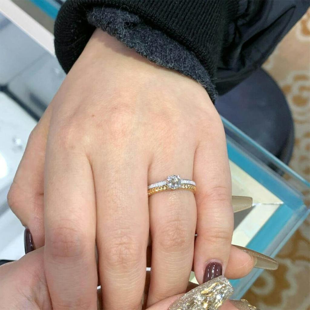 1 Carat Round Cut Two Tone Lab Diamond Ring