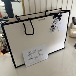 Black Edge Matt Laminated Luxury Gift Bags with Ribbon | Large  -  440x320x120mm