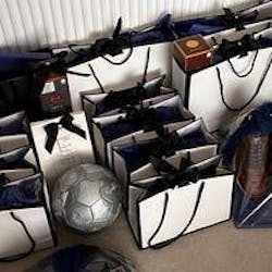 Black Edge Matt Laminated Luxury Gift Bags with Ribbon | Large  -  440x320x120mm