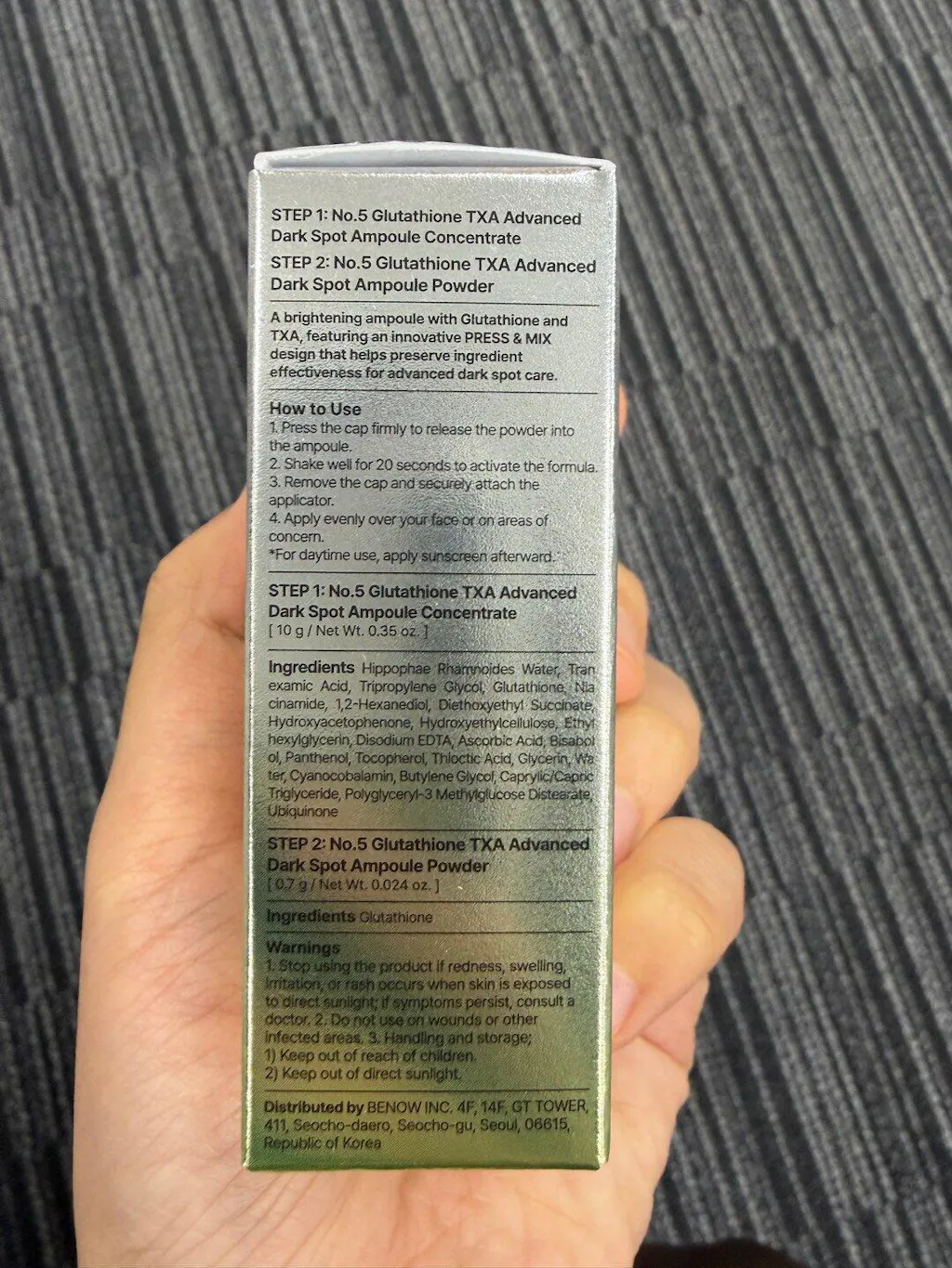 subcutaneous glutathione dosage numbuzin No.5 Glutathione TXA Advanced Dark Spot Ampoule Concentrate main image 1