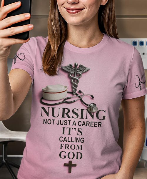 Christian Nurse Shirt - Nursing Is a Calling from God - Available in Multiple Colors - Gift for Women RN CNA LPN