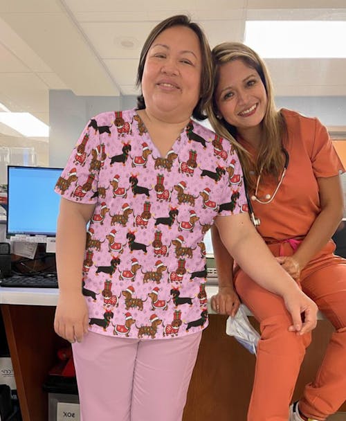 Christmas Dachshund T-Shirt Multi Color - Cute Sausage Dog Wearing Santa Outfit - Funny Holiday Wiener Dog Tee Gift for Dog Lovers