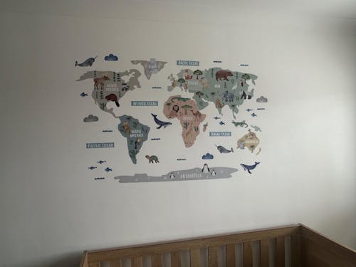 Animal World Map Nursery Wall Sticker
