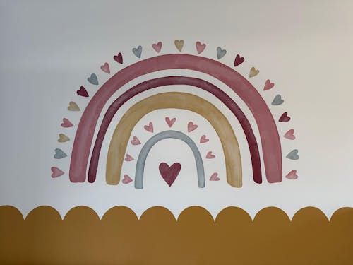 Loving Heart Rainbow Nursery Wall Sticker
