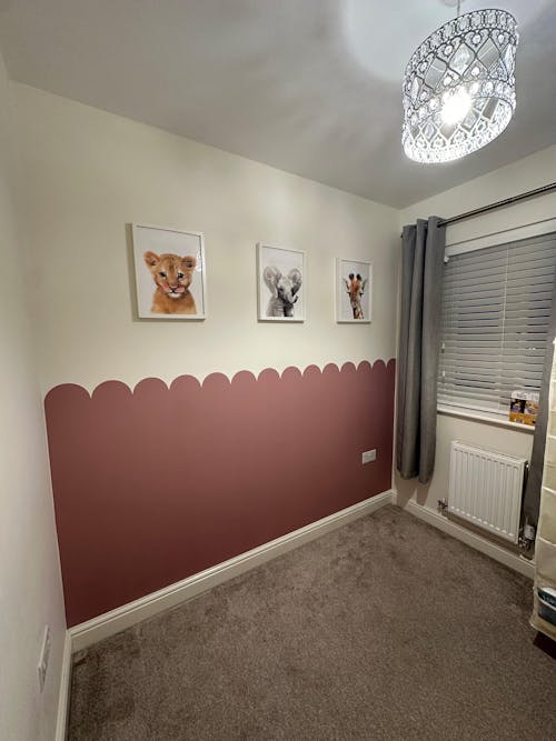 Block Coloured Scalloped Panel Wall Sticker