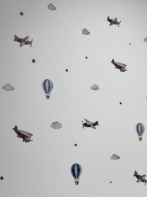 Airplane & Cloud Nursery Wall Stickers
