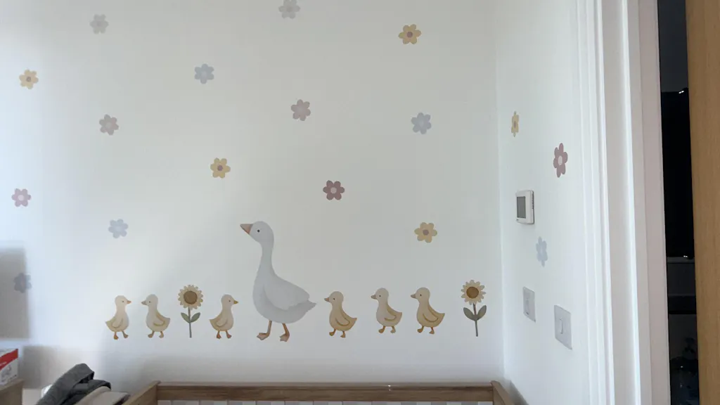 Big Duck & Little Chicks Nursery Wall Stickers