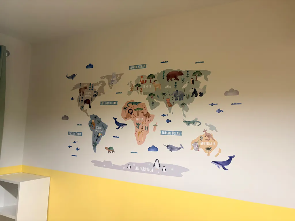 Animal World Map Nursery Wall Sticker