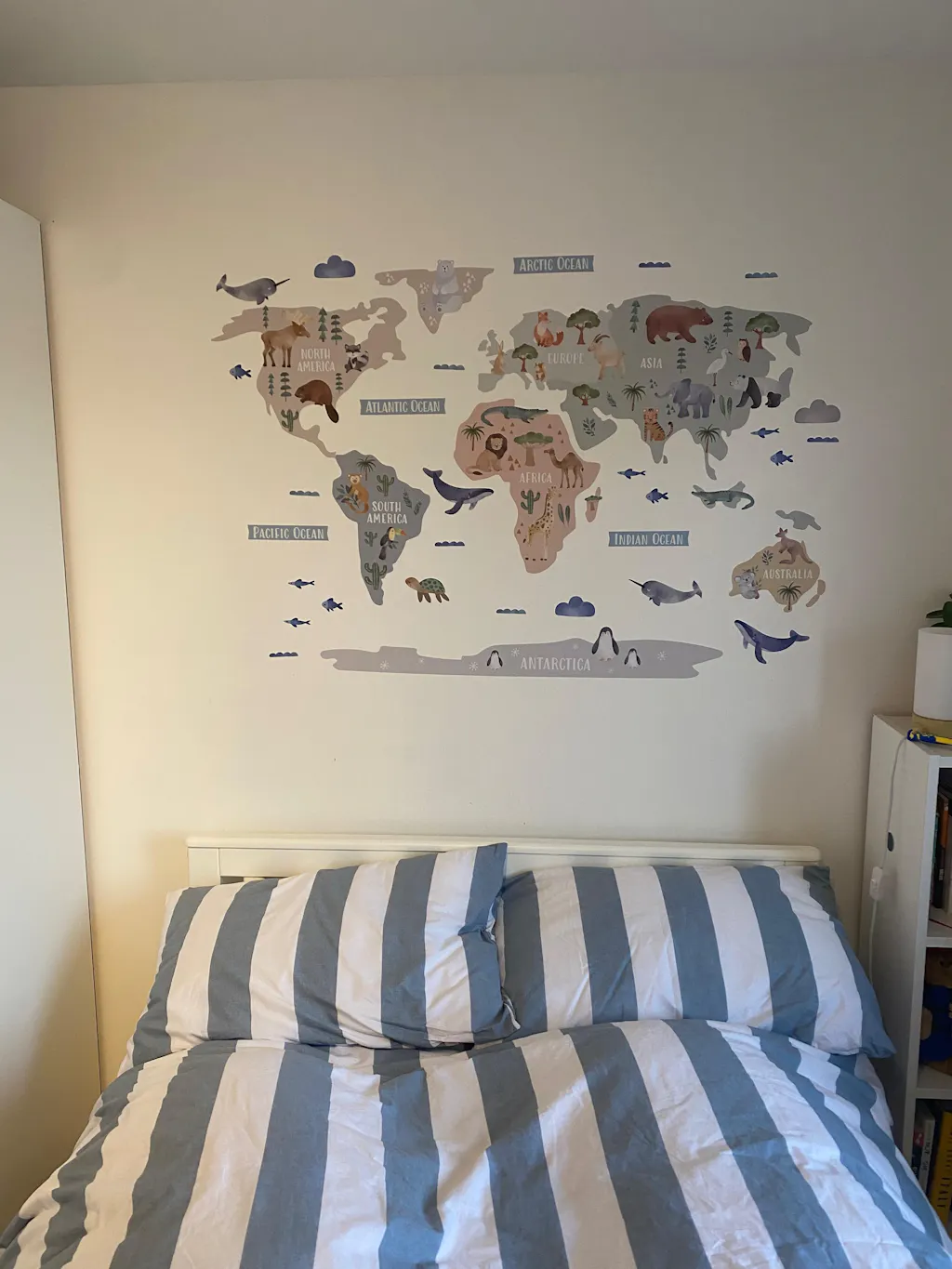 Animal World Map Nursery Wall Sticker