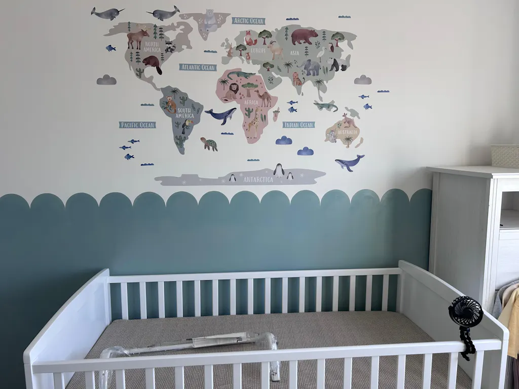 Animal World Map Nursery Wall Sticker