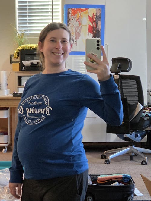 FINAL SALE Mama's Boobery Long Sleeve Nursing Top - Blue