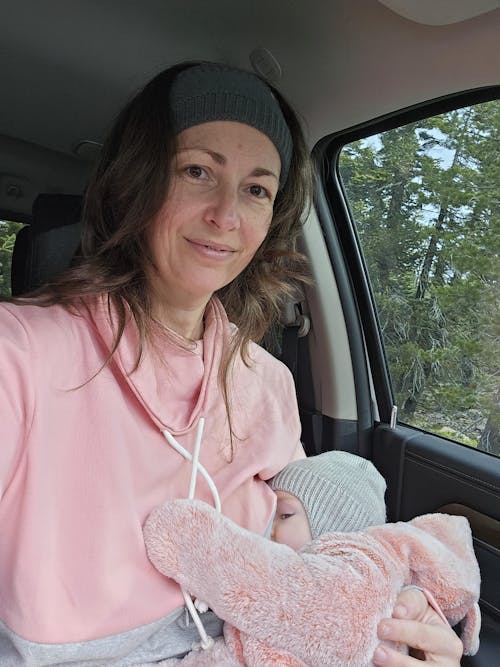 Nursing Sweatshirt Pullover - Colorblock Pink/Gray