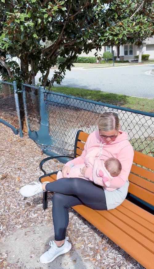 Nursing Sweatshirt Pullover - Colorblock Pink/Gray