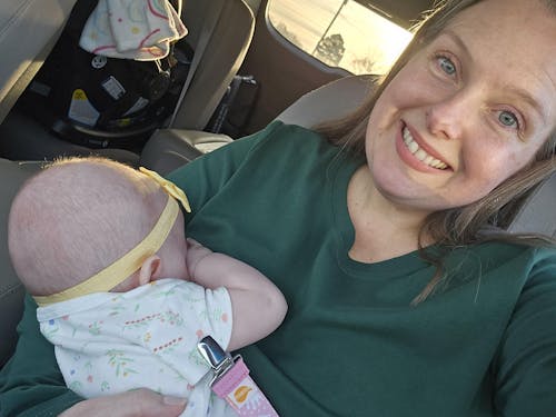 Long Sleeve Nursing Tunic Top - Pine Green