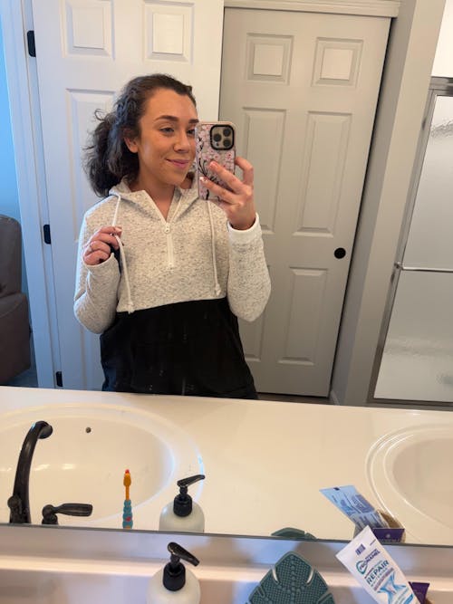 Nursing Hoodie - Quarter Zip - Hidden Zipper - Oatmeal Waffle