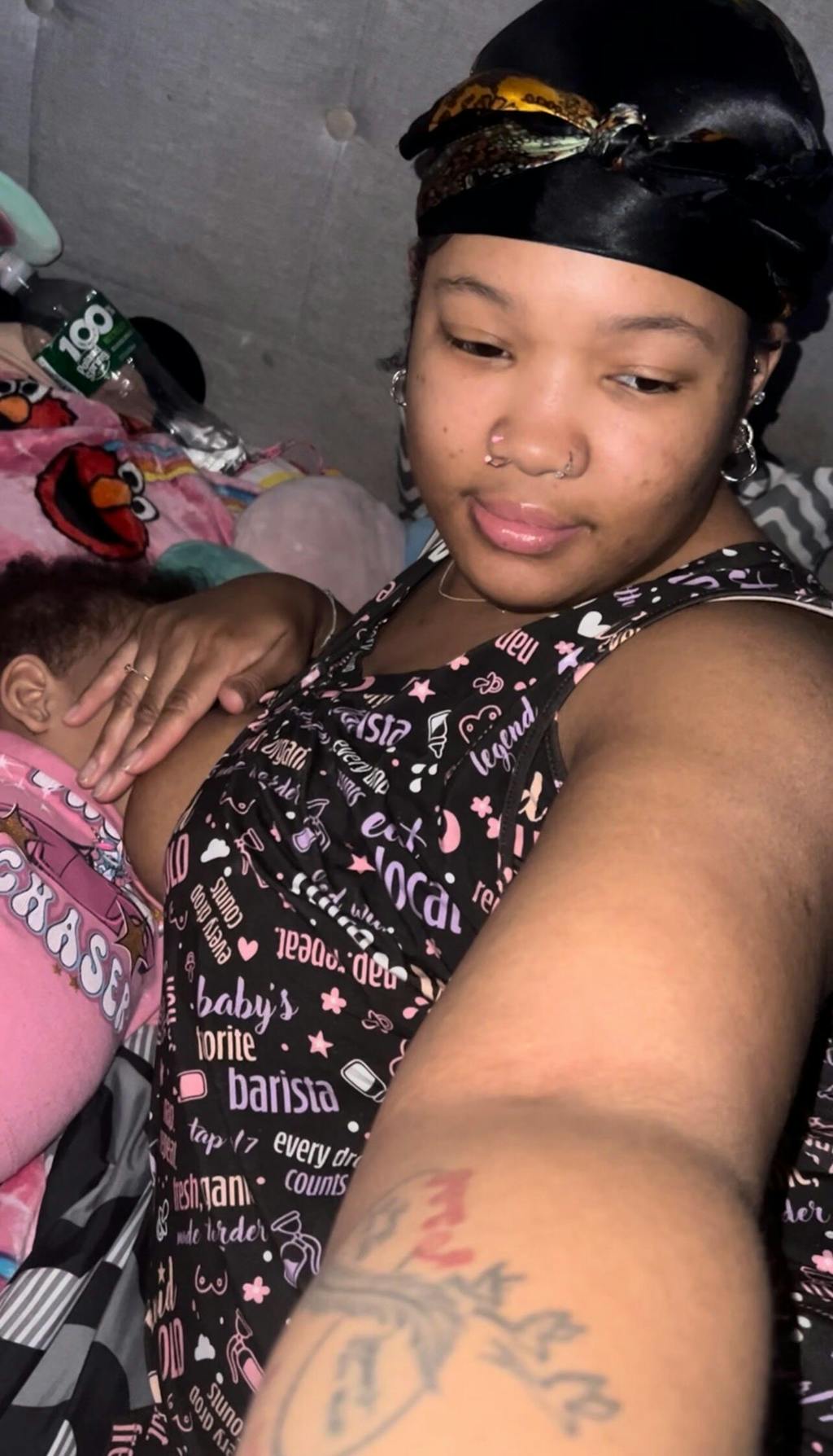 Nursing Pajamas - Breastfeeding Graphic Print