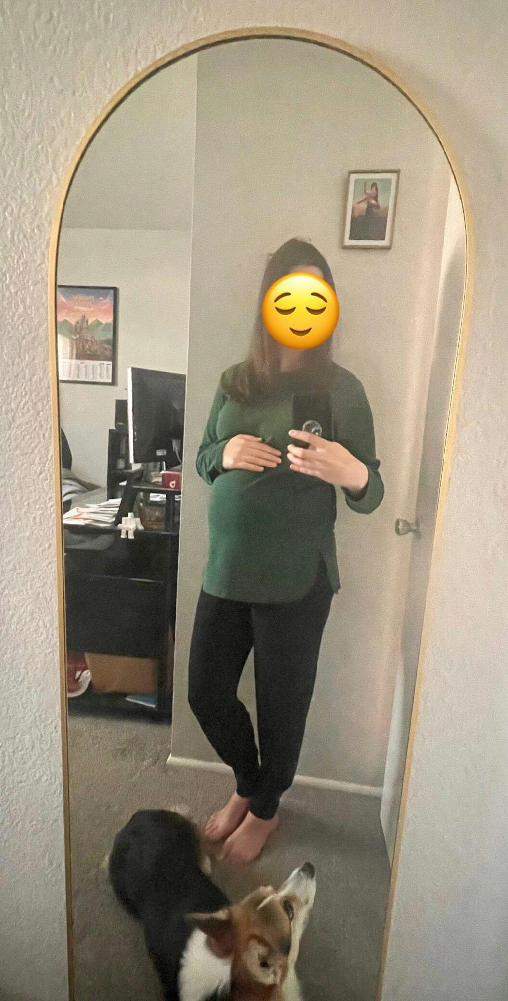 Long Sleeve Nursing Tunic Top - Pine Green