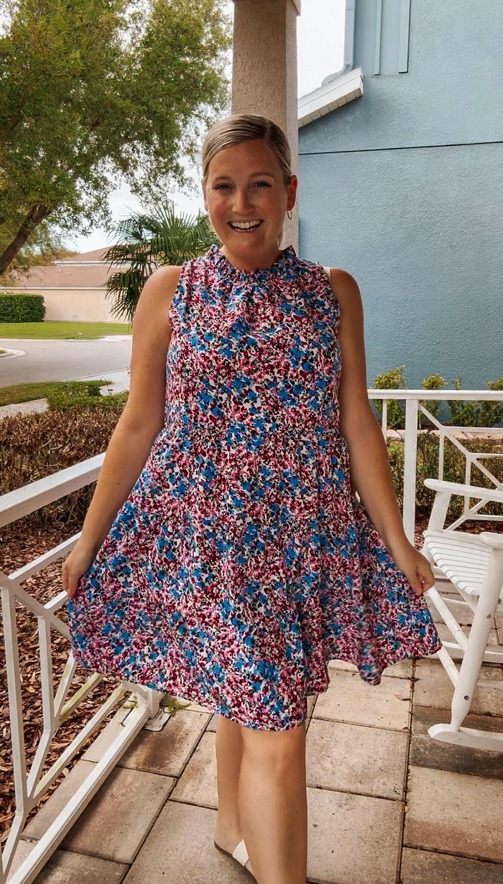 Knee Length Tie Back Bow Nursing Dress - Berry Garden