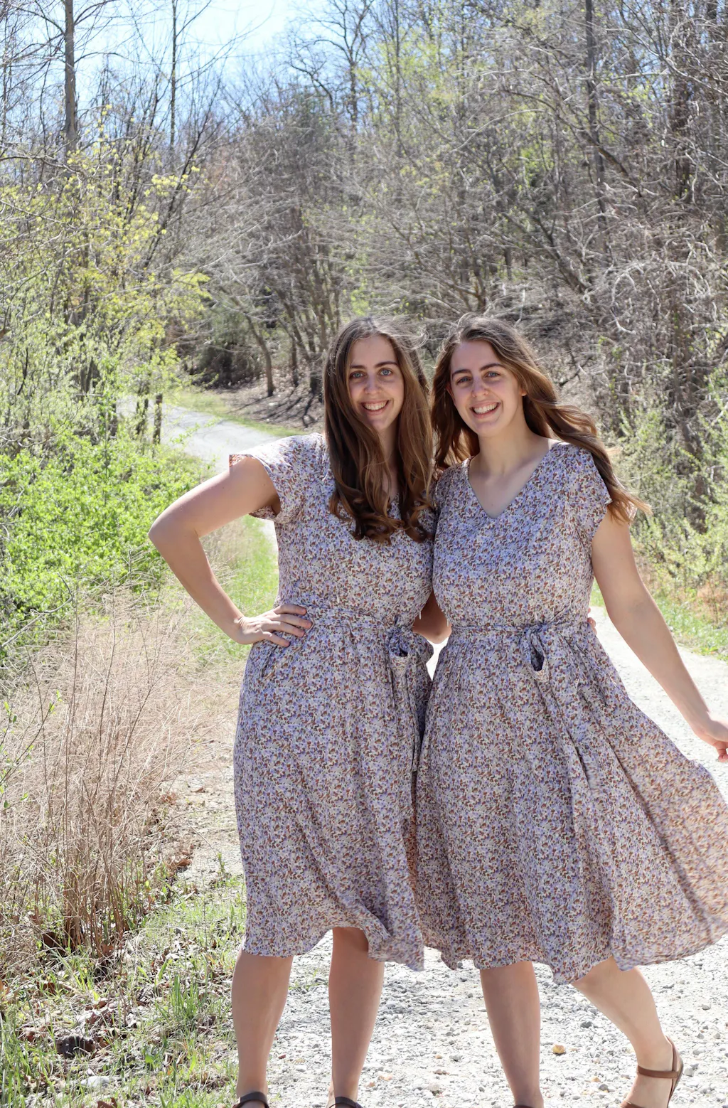 Belted Nursing Midi with Pockets- Beige Floral