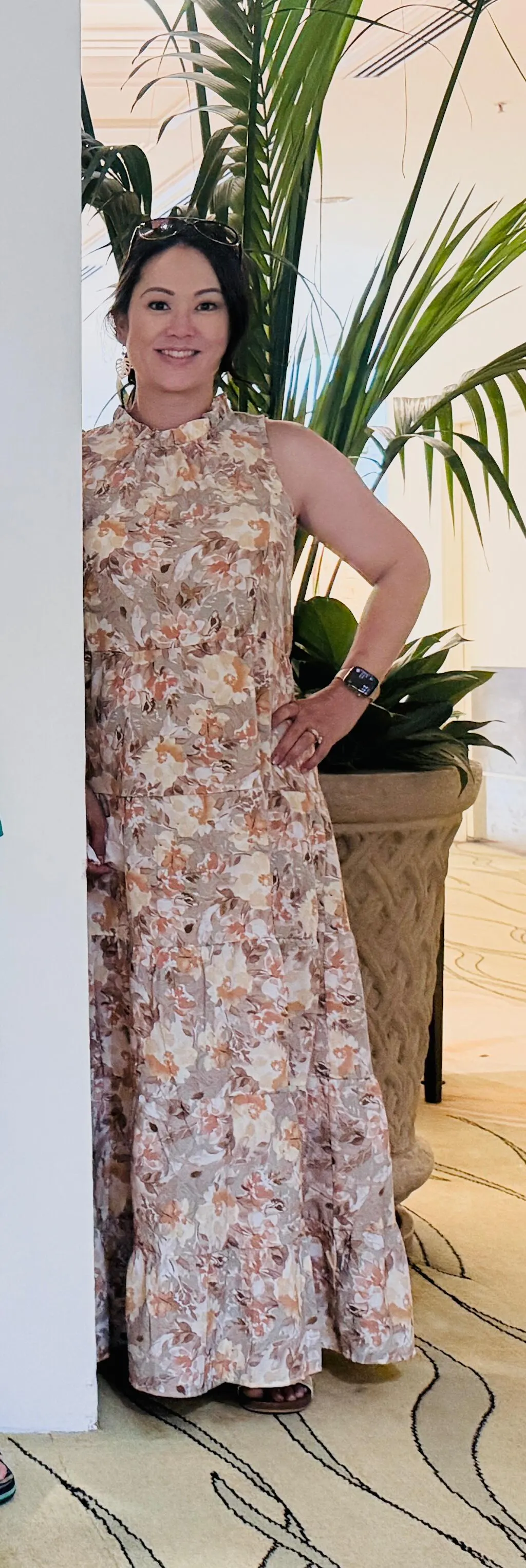 Tie Back Bow Nursing Dress - Floral Sunset