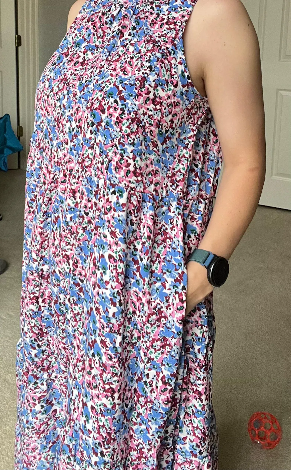 Tie Back Bow Nursing Dress - Berry Garden