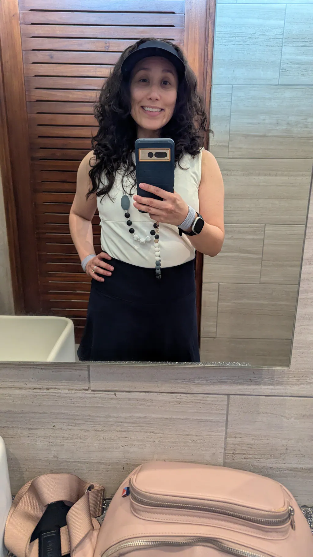 Ponte Knit Nursing Tank Top With Zipper - Off-White