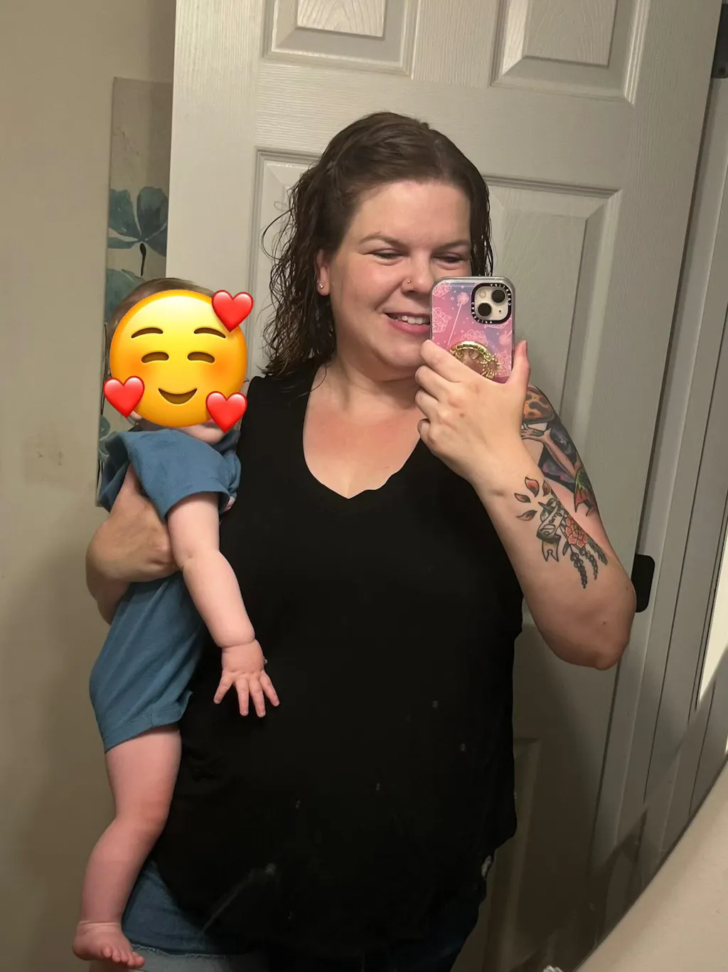 Nursing Swing Tank Top With Side Opening - Black