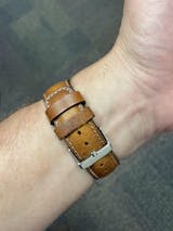 Genuine Leather Burnished Tan Band for Apple Watch 2x Large / Space Gray / 44/45/49mm