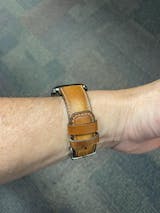 Genuine Leather Burnished Tan Band for Apple Watch 2x Large / Space Gray / 44/45/49mm